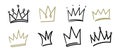 Set of eight doodle crowns.
